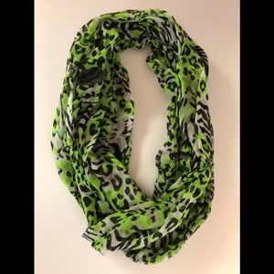 Green and black leopard print kids dress up scarf